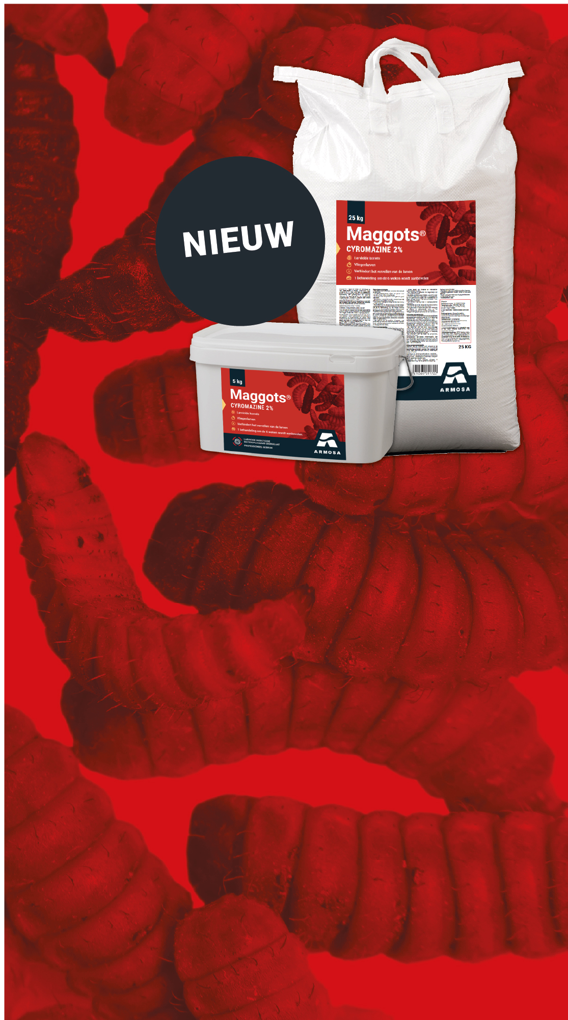NIEUW: Maggots, remt de ontwikkeling van larven zodat deze niet uitgroeien tot volwassen vlieg.