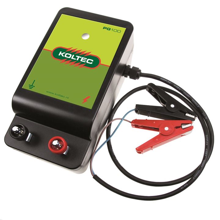 Krachtig 12 Volt accuapparaat met tevens de mogelijkheid voor netstroom voeding. Geschikt voor de middel lange afrasteringen (<3km)