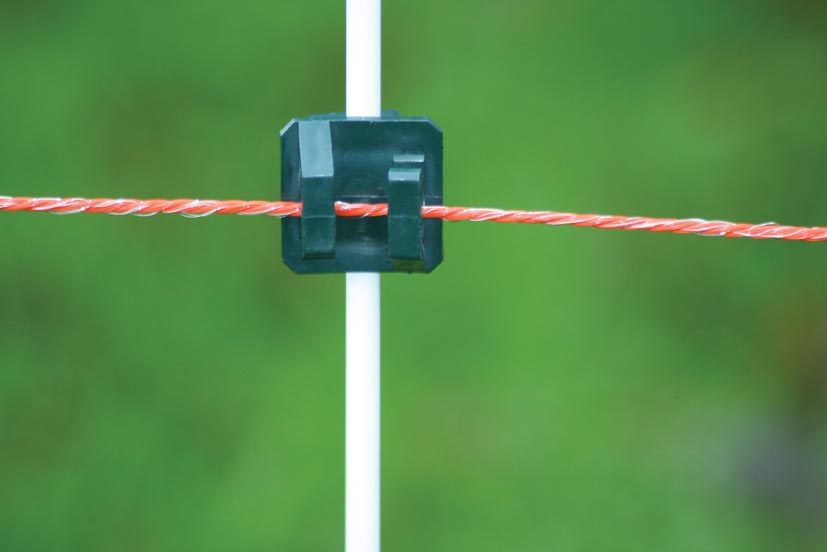 Klikisolatoren, groen, voor palen met een ø 7 mm. 25 stuks per verpakking.