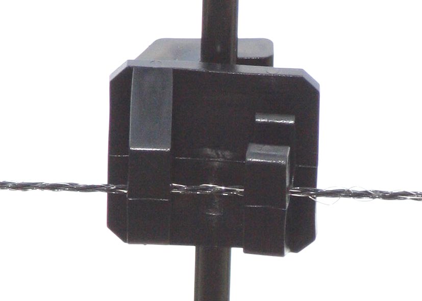 Klikisolatoren, zwart voor palen met een ø 6 mm. 25 stuks per verpakking