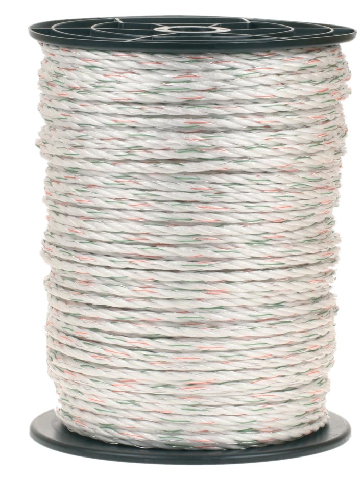 Dik sterk kunststofkoord van PP met 3*0,40 mm rvs-ge/5mm deiders.