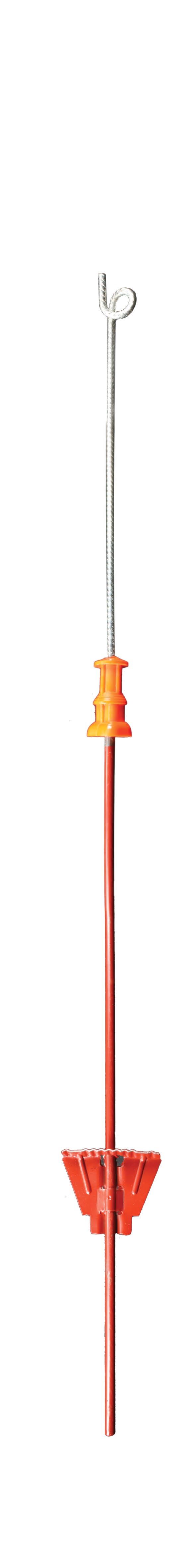 Het bovenste deel van deze krulstaartpaal staat onder spanning en zodra dieren dit aanraken krijgen ze een schok. Lengte 105 cm en max. afrasteringshoogte 85cm