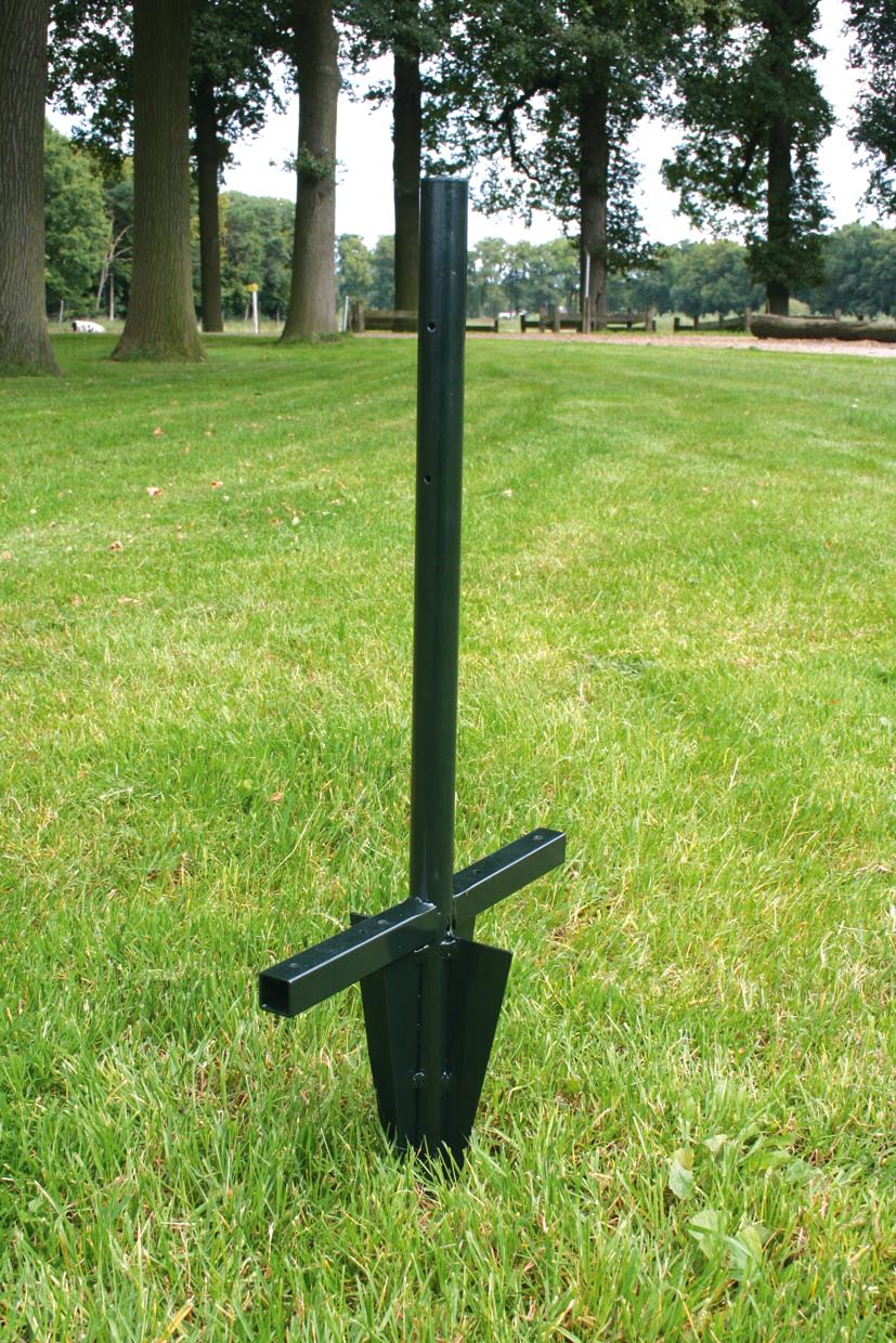 Speciale opstelpaal voor een stabiele opstelling van de Powergard of Powergard XP in combinatie met een accu en/of zonnepaneel.