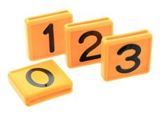 Schuifnummers geel, opdruk zwart, 10st