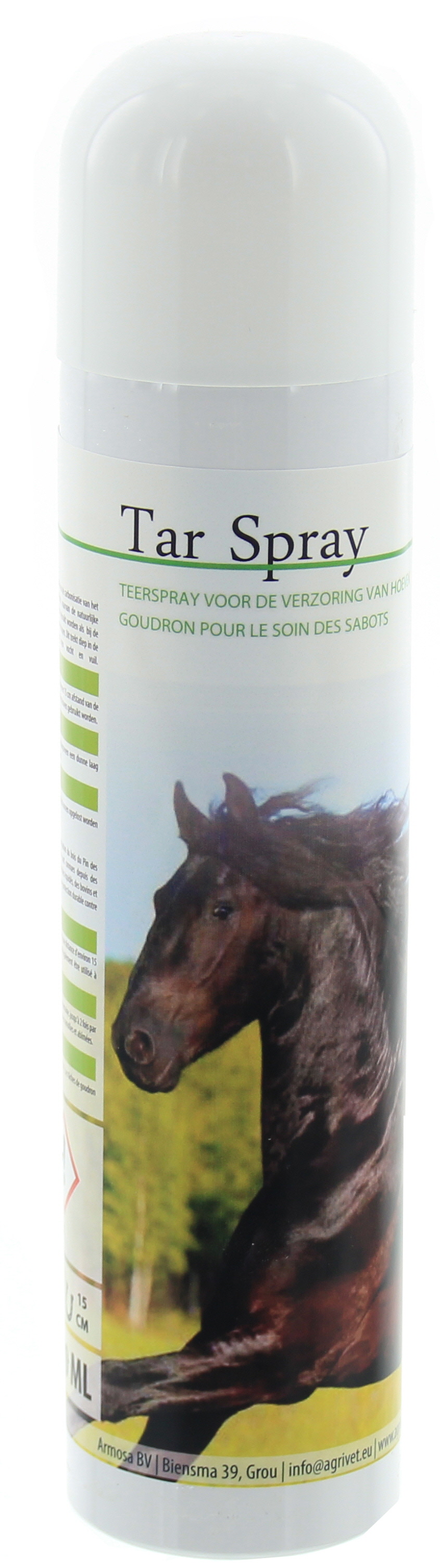 Teerspray voor de verzorging van de hoeven.