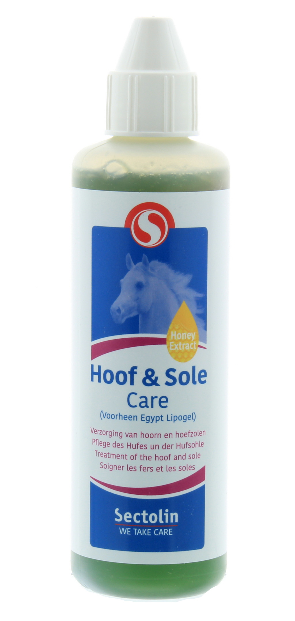 Verzorging van hoornschoenen en hoefzolen van paarden en andere hoefdieren.