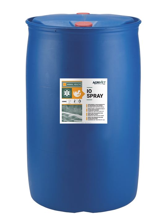 Uierspray op basis van 1500ppm PVP jodium en glycerine