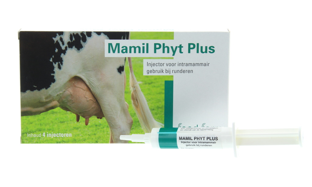 Injector voor intramammair gebruik voor runderen.