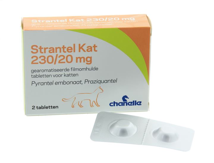 Smakelijke wormtabletten voor katten, tegen spoel, haak en lintwormen. Werkzame stoffen: praziquantel en pyrantel.