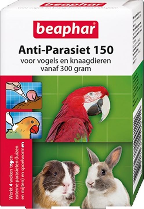 Ter bestrijding van wormen, luizen en (schurft)mijten bij knaagdieren en konijnen vanaf 300g
