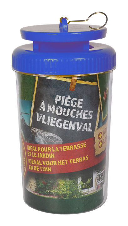 Vliegenval met lokstof - zonder insecticide – is gemaakt op basis van fructose en azijnzuur, twee in de natuur voorkomende stoffen. Zeer doeltreffend om vliegen te vangen en te doden. In de val blijft het product minstens 6 weken werkzaam. Uitsluitend voor gebruik binnen en buiten rondom gebouwen.