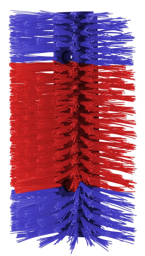 Zorgt voor een ideale reiniging en verzorging van de vacht, met name kop en hals kunnen worden geborsteld, voor de montage in stallen, kalverhutten e.d.