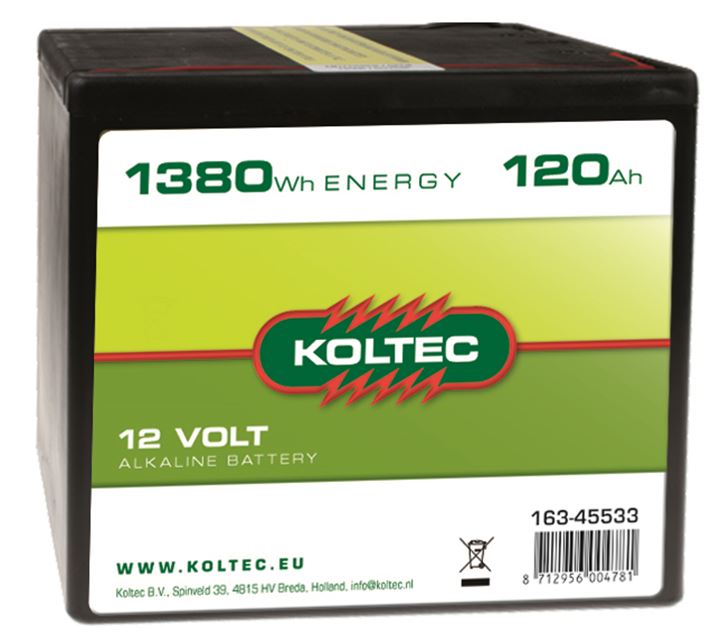Batterij 12 volt - 1370 Wh (120 Ah), Alkaline