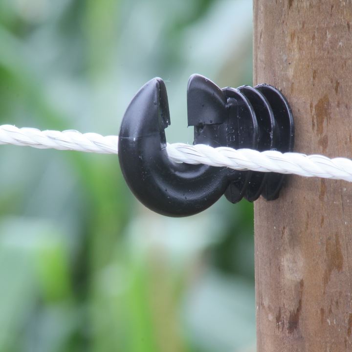 Wit 6mm koord, geschikt voor zeer lange afrasteringen.