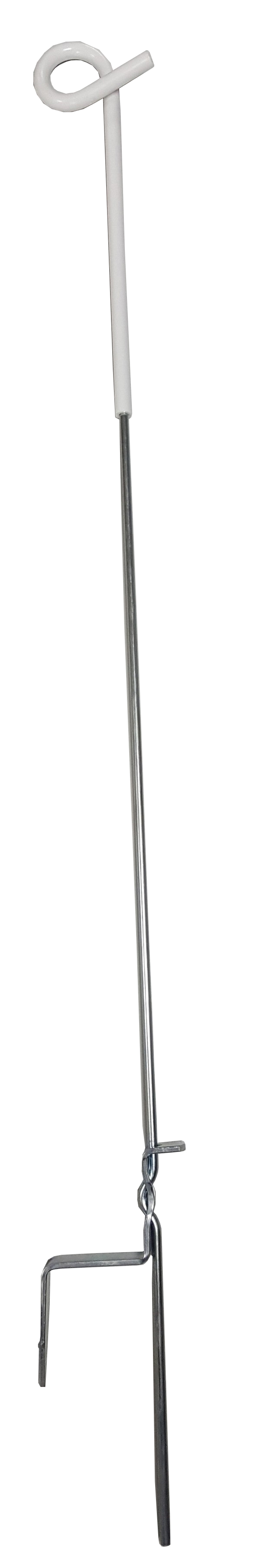 Krulstaartpaal, veerstaal, wit, 105cm