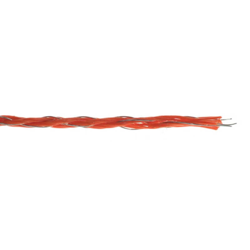 TipTop draad, oranje, 100 mtr 3*4 PE 3*0,2 mm RVS/INOX, breekkracht 55 kg, weerstand 8,68 Ohm/mtr.