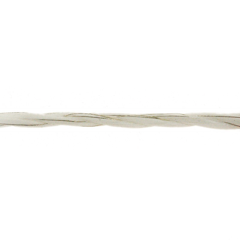 TipTop draad, wit, 200 mtr 3*8 PE 6*0,16 mm RVS/INOX + 3*0,3 mm Cu, breekkracht 120 kg, weerstand 0,13 Ohm/mtr