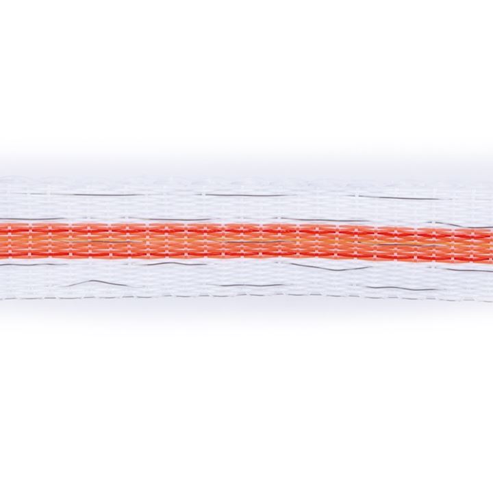 TipTop lint, 100 mtr 20 mm, PE 6*0,2 mm RVS/INOX, breekkracht 200 kg, weerstand 3,95 Ohm/mtr