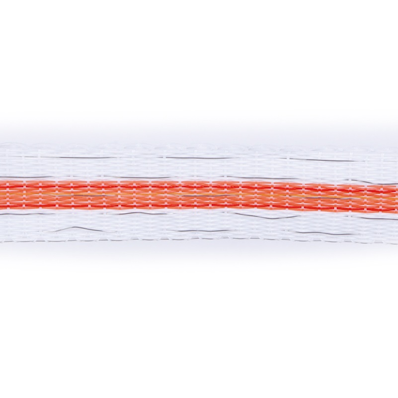 TipTop lint, 200 mtr 20 mm, PE 6*0,2 mm RVS/INOX, breekkracht 200 kg, weerstand 3,95 Ohm/mtr
