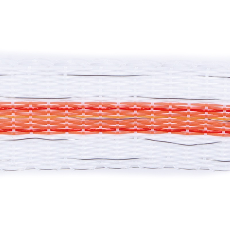 TipTop lint, 200 mtr 40 mm, PE 14*0,2 mm RVS/INOX, breekkracht 275 kg, weerstand 1,69 Ohm/mtr