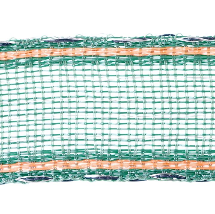 Tiptop lint, groen, 200 mtr 40 mm, PE 18*0,2 mm RVS/INOX, breekkracht 345 kg, weerstand 1,25 Ohm/mtr
