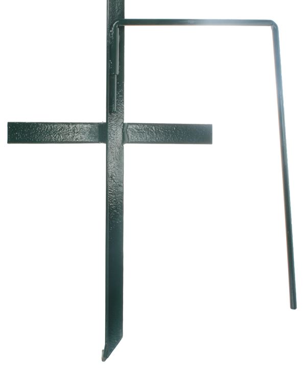 Deze voetsteun is speciaal voor de groene hoekpaal. Voor een stevige verankering in de grond.