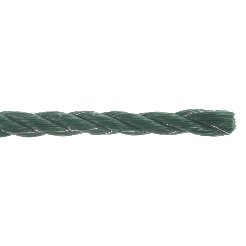TipTop koord, groen, 200 mtr 6 mm, PE-Mono 6*0,3 mm RVS/INOX, breekkracht 600 kg, weerstand 1,70 Ohm/mtr