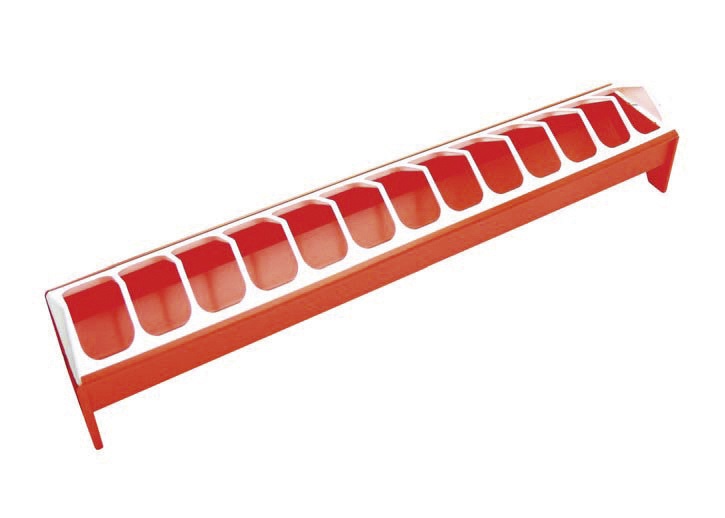 Plastic voedertrog.