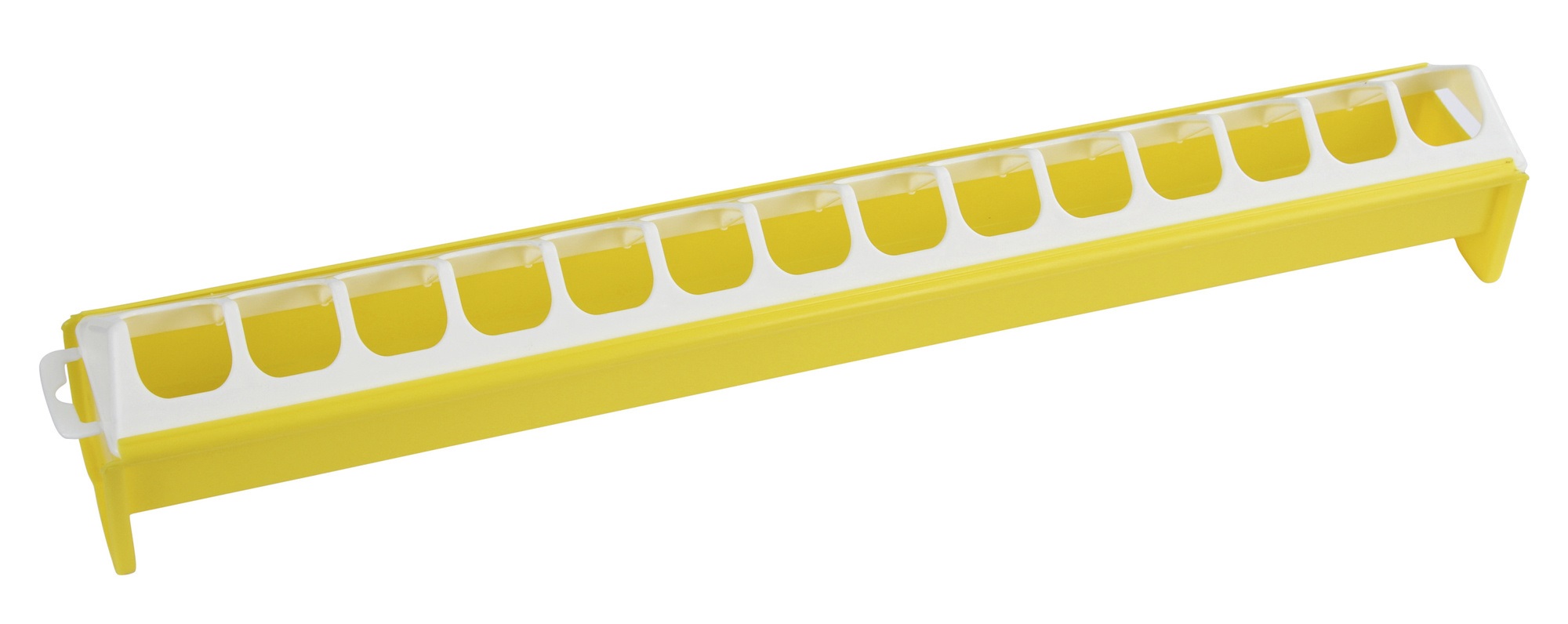 Plastic voedertrog.