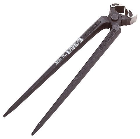 Hoeftang 30cm met nagelsteun. Zwart gelakt, ook te gebruiken als tang voor hoefbeslaG.
