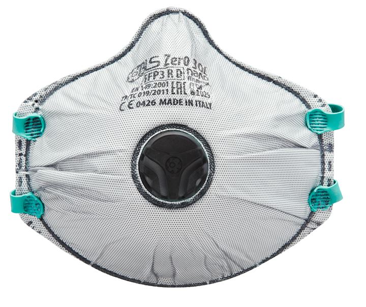 Type 030C. P3 stofmasker (beschermt tegen giftig fijnstof) met actieve koollaag tegen hinderlijke geuren.