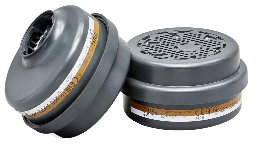AXP3 filter BLS beschermt tegen organische gassen en dampen met een kookpunt lager dan 65° C en stof