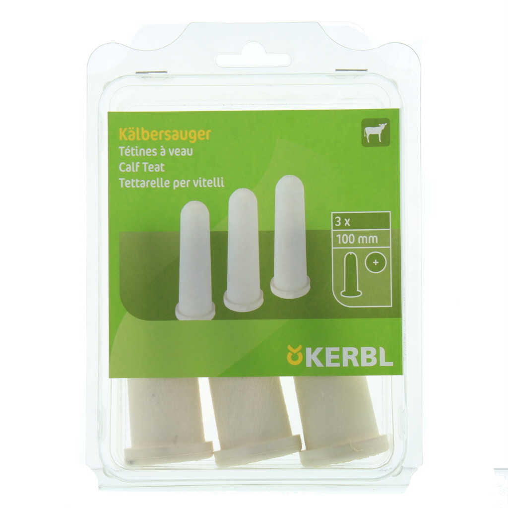 Kalverspeen wit X gat, 10cm, 3st blister