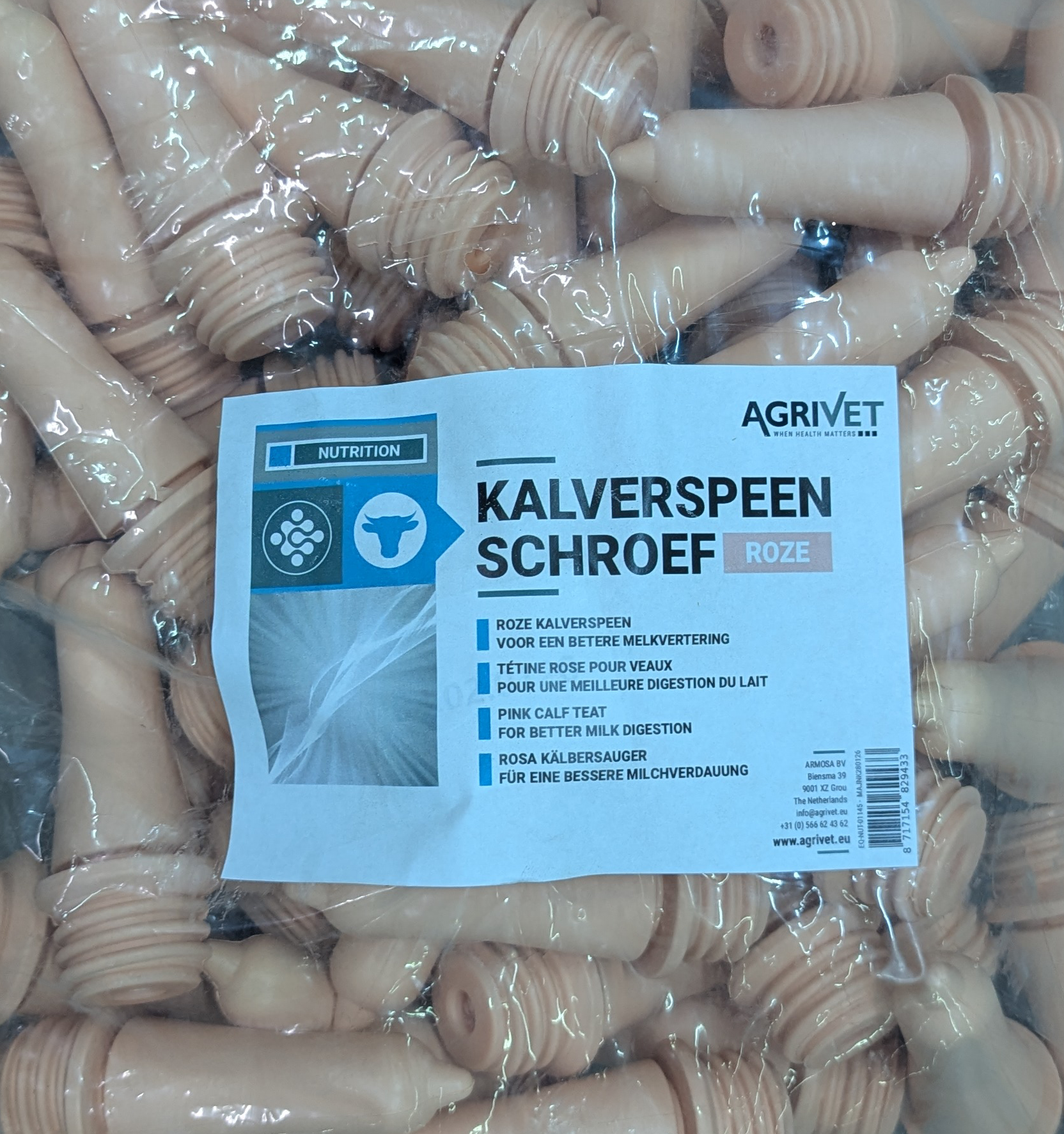 Agrivet Kalverspeen schroef roze 50st