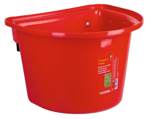 Paardenvoerbak rood 12L met haken
