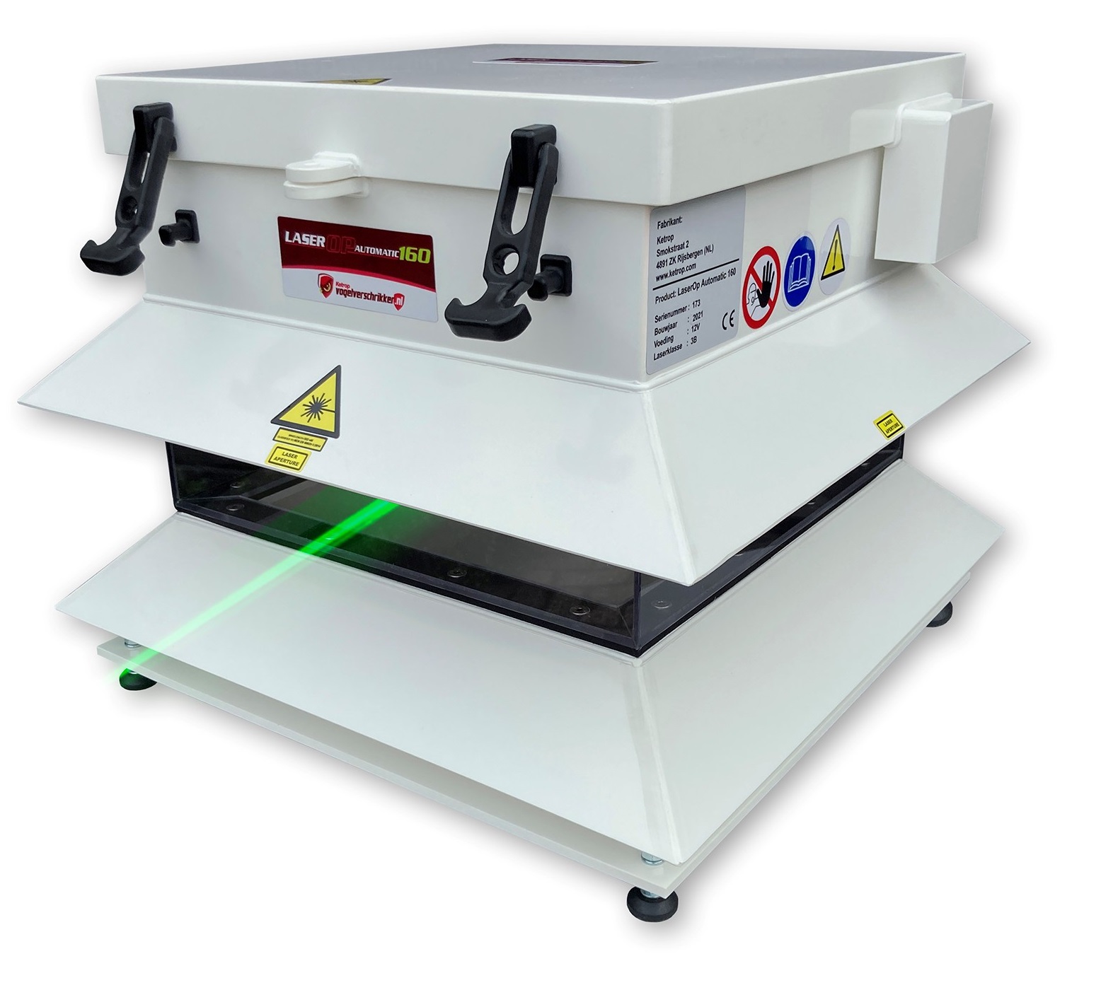 De LASEROP AUTOMATIC 160 is een volautomatisch apparaat dat vogels verjaagt met 220v adapter