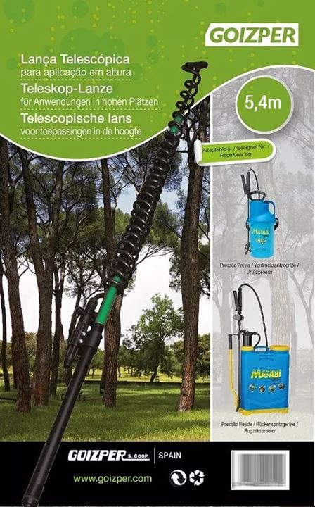 Telescopische glasvezellans van 5,4 meter voor hoog sproeien.