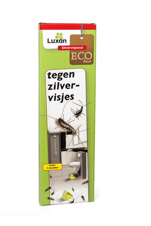 Plakval ter bestrijding van zilvervisjes in diverse ruimtes zoals toiletten, badkamers, keukens, kamers, kelders en andere woon- en verblijfsruimtes.