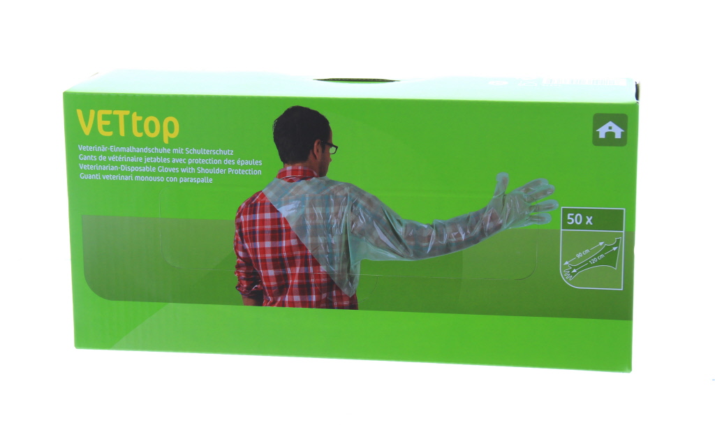 Handschoen met schouderstuk en nekband