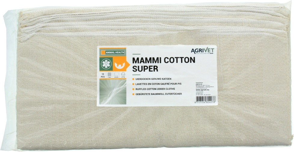 Katoenen uierdoeken met ruwere structuur, zgn.wafeldoek. 270g/m2