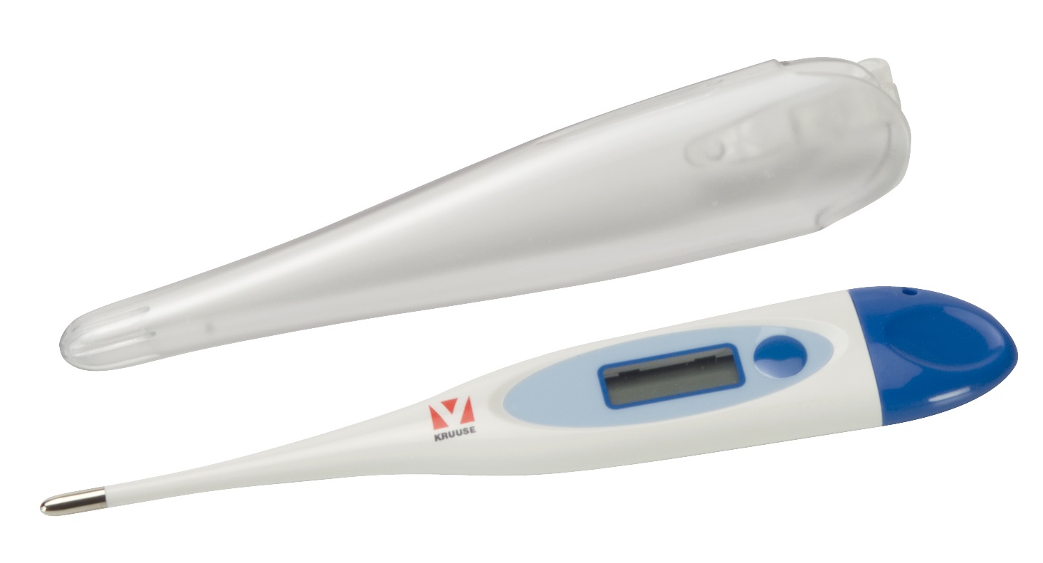 Digitale thermometer ontwikkeld samen met dierenartsen, waterproof, met groot LCD-scherm.