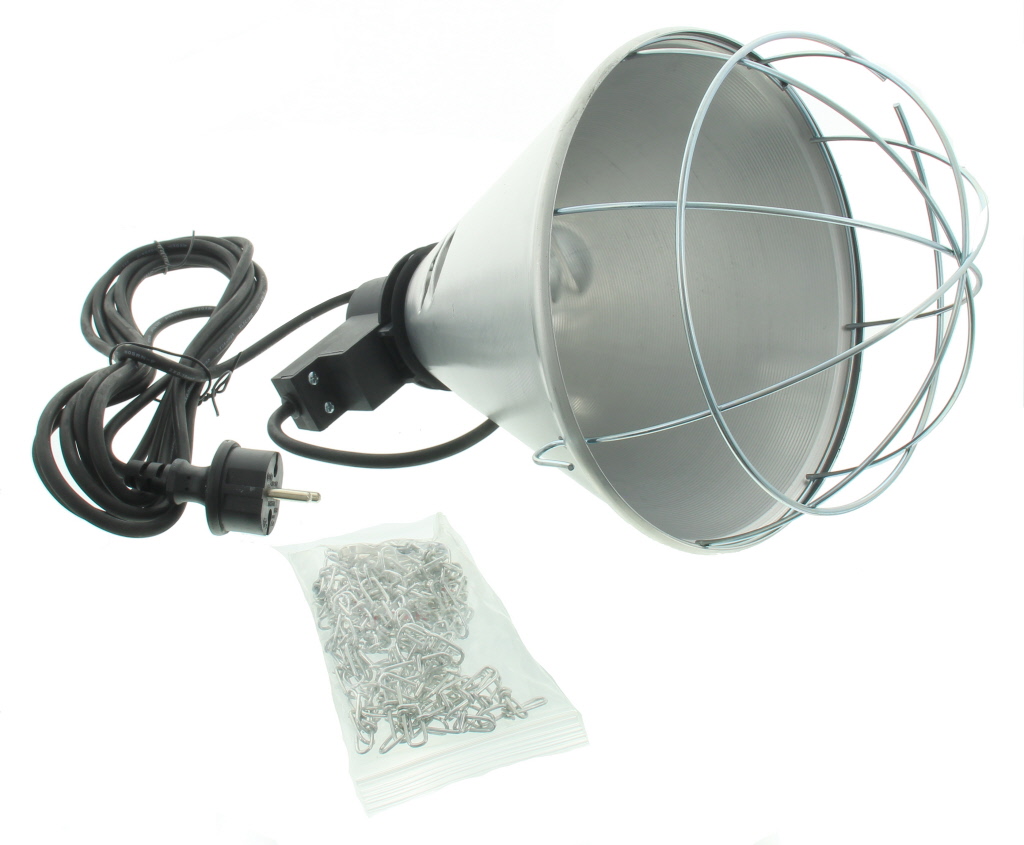 Armatuur/biggenkap exclusief lamp. 5 meter snoer.