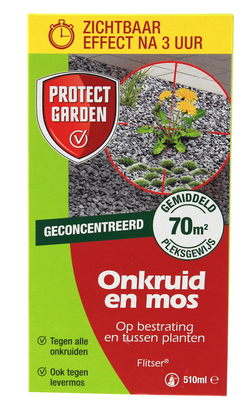 Met Natria Flitser kunnen terras, oprit, paden en ook borders flitsend snel onkruidvrij worden gemaakt. Binnen 3 uur is al sprake van een zichtbaar resultaat