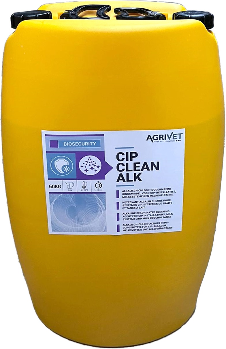 Alkalisch chloorhoudend reinigingsmiddel voor CIP-installaties, melksystemen en melkkoeltanks.