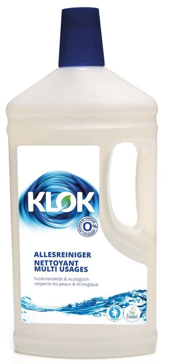 Klok Allesreiniger zonder parfum en kleurstoffen is een effectieve reiniging dat alle oppervlakken glanzend schoon maakt.