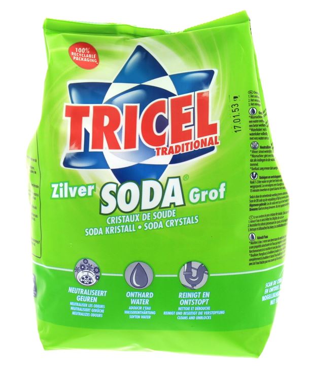 Soda is het beste en goedkoopste middel, o.a. in te zetten voor ontvettende doeleinden.