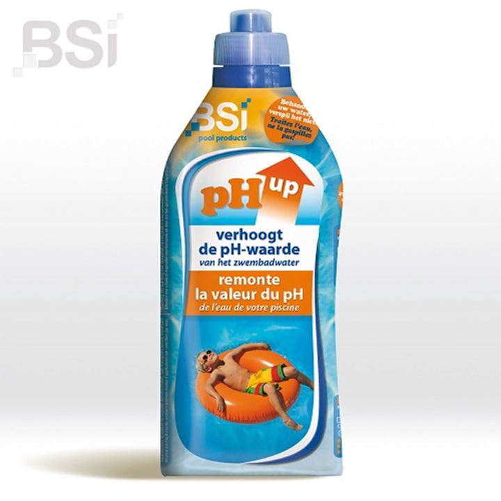 pH Up liquid verhoogt de pH-waarde in zwembad of spa.