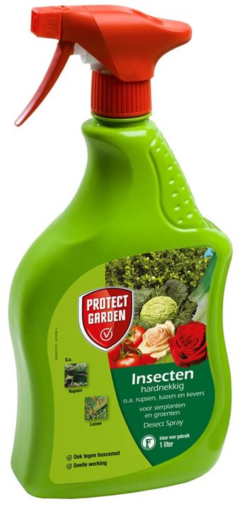 Kant en klaar product tegen luizen, rupsen, witte vlieg, trips en kevers op groenten en sierplanten.