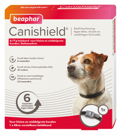 Canishield® 0.77g halsband (48cm) voor kleine en middelgrote honden.