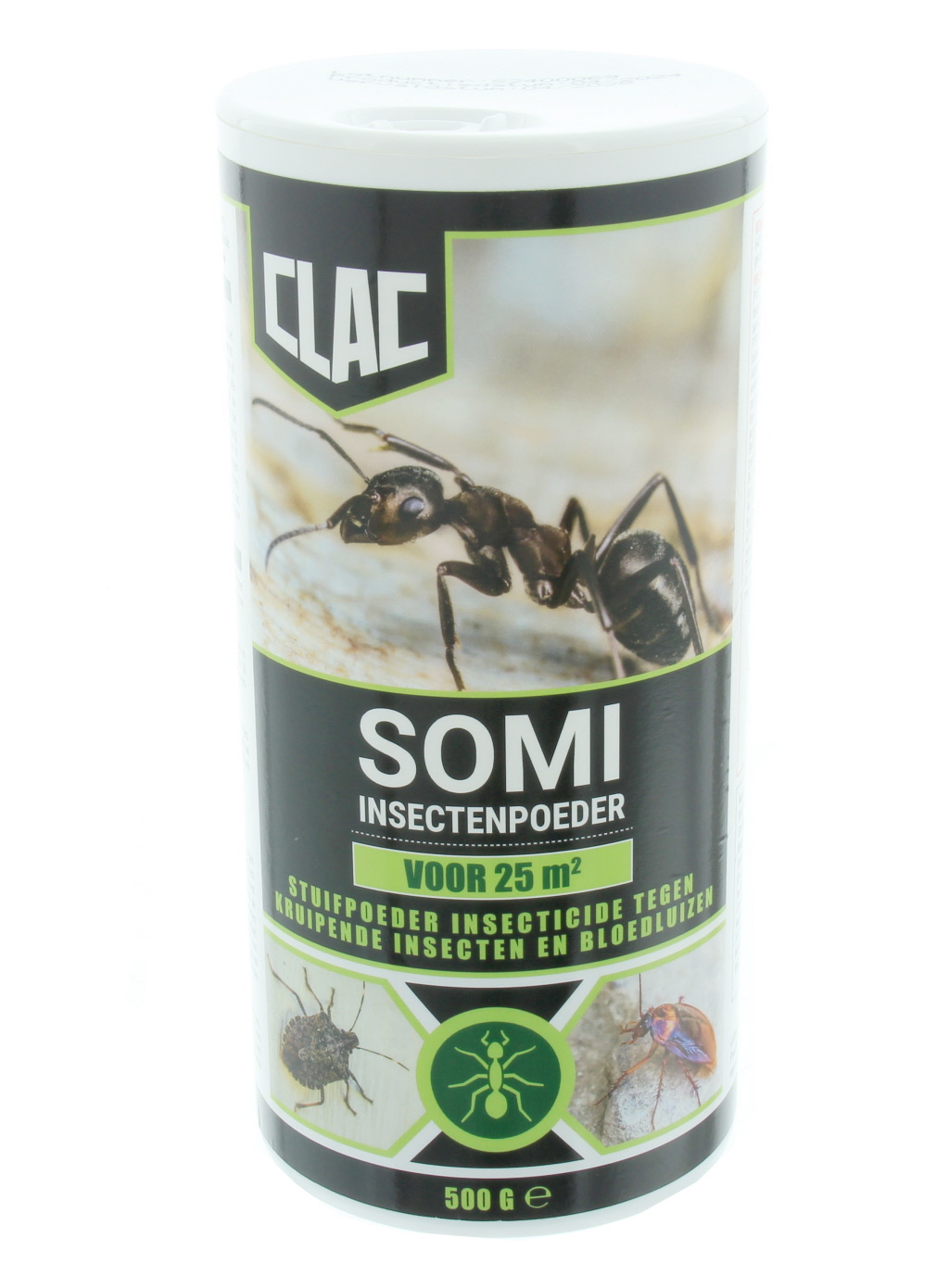Strooipoeder tegen mieren, spinnen en andere kruipende insecten, alsook bloedluizen bij pluimvee.